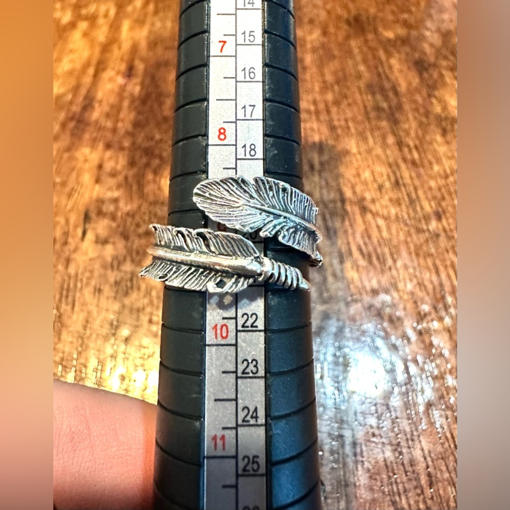Solid Sterling Silver, Feather, Adjustable Ring - image 6